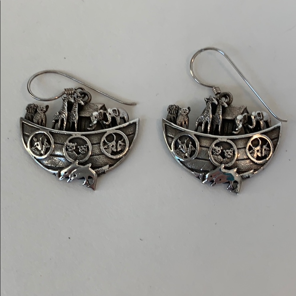 Sterling silver Noah’s Ark earrings